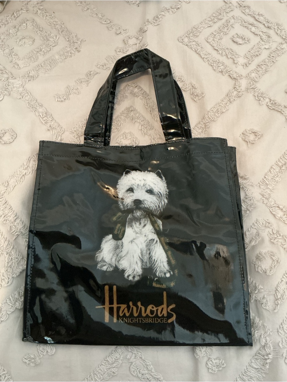 Harrods Black Westie Tote Bag - Designer